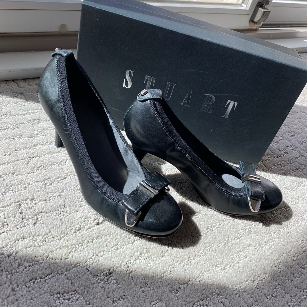 Stuart black leather heels - Picture 3 of 4